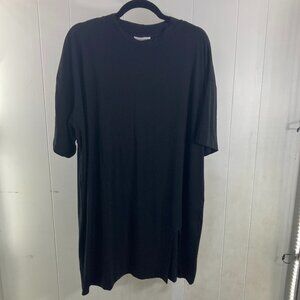 Rovena chic slit t-shirt dress in black size XL
